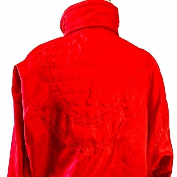 VINTAGE TRAIL Red Satin Bomber Jacket Size Small - Picture 4 of 11